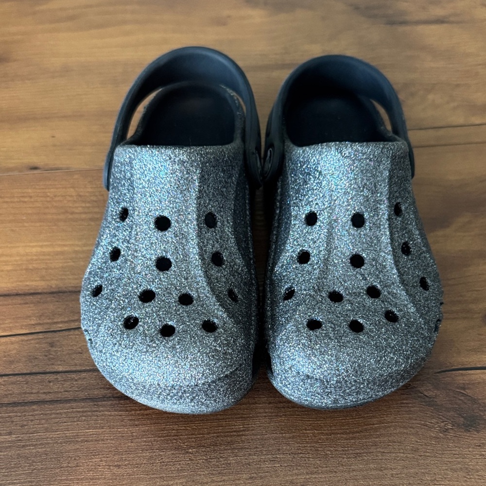 CROCS Glittery Black Kids Slippers